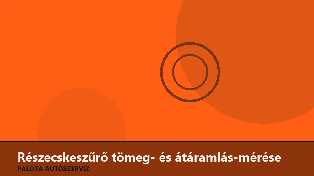Részecskeszűrő tömeg- és átáramlás-mérése - Palota Autószerviz Budapest