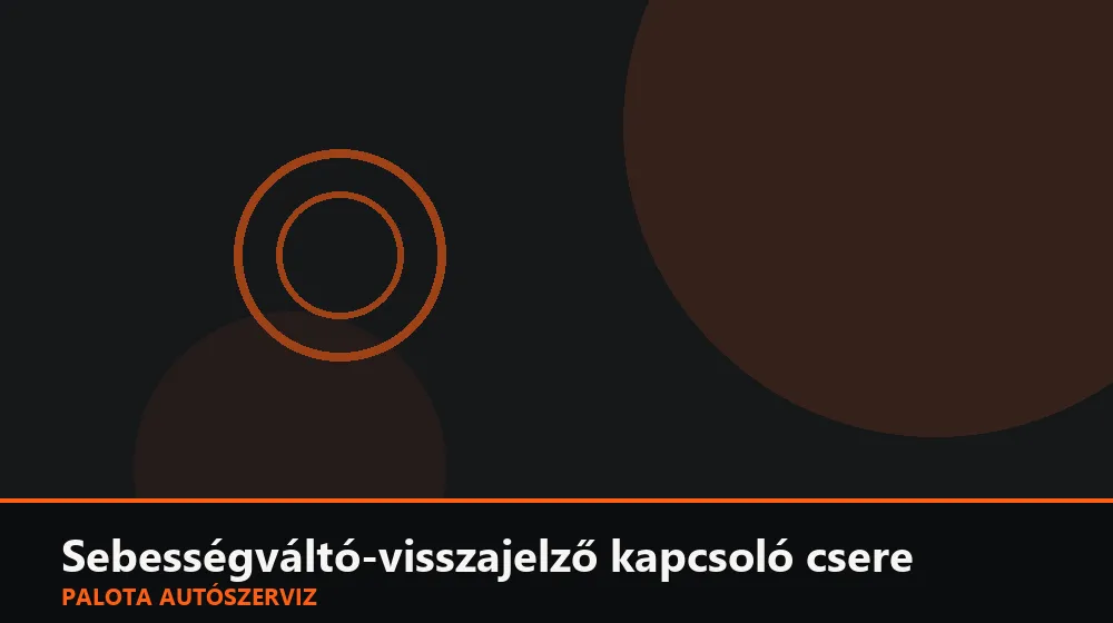Sebességváltó-visszajelző kapcsoló csere - Palota Autószerviz Budapest