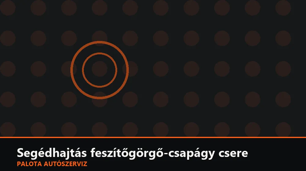 Segédhajtás feszítőgörgő-csapágy csere - Palota Autószerviz Budapest
