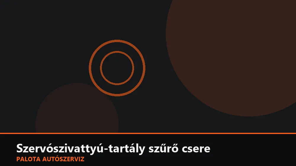 Szervószivattyú-tartály szűrő csere - Palota Autószerviz Budapest