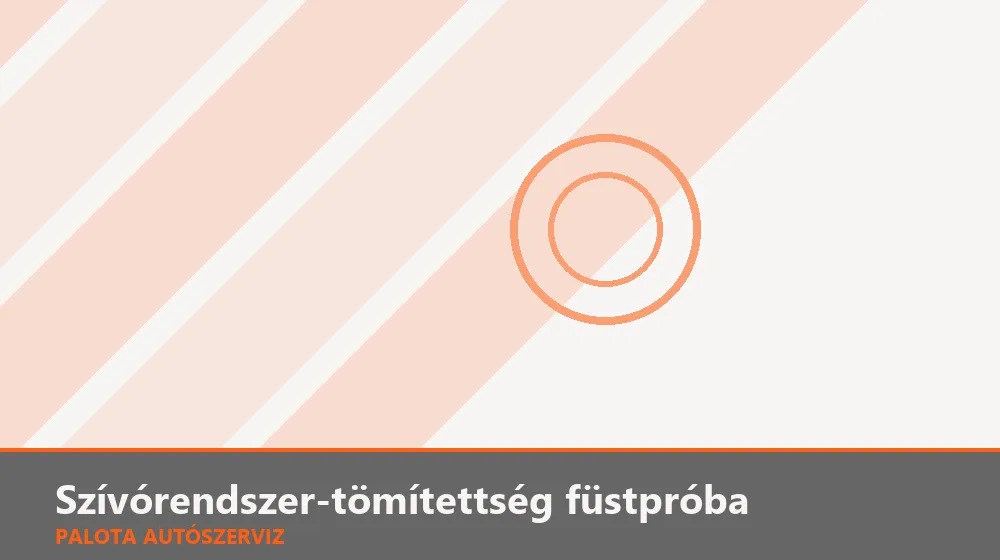 Szívórendszer-tömítettség füstpróba - Palota Autószerviz Budapest