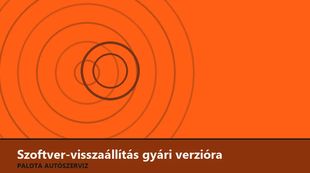 Szoftver-visszaállítás gyári verzióra - Palota Autószerviz Budapest