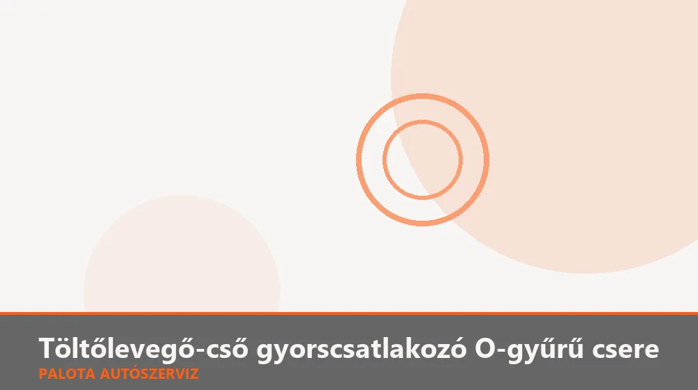 Töltőlevegő-cső gyorscsatlakozó O-gyűrű csere - Palota Autószerviz Budapest