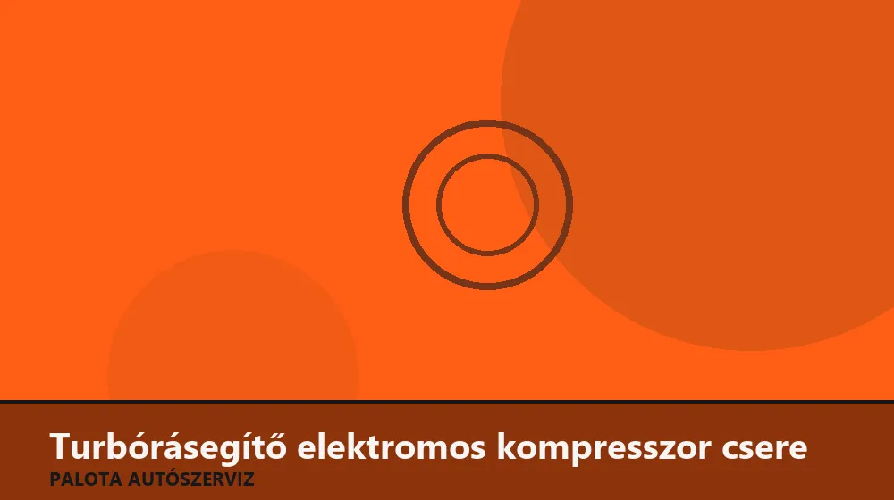 Turbórásegítő elektromos kompresszor csere - Palota Autószerviz Budapest