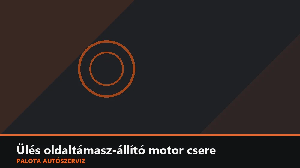 Ülés oldaltámasz-állító motor csere - Palota Autószerviz Budapest