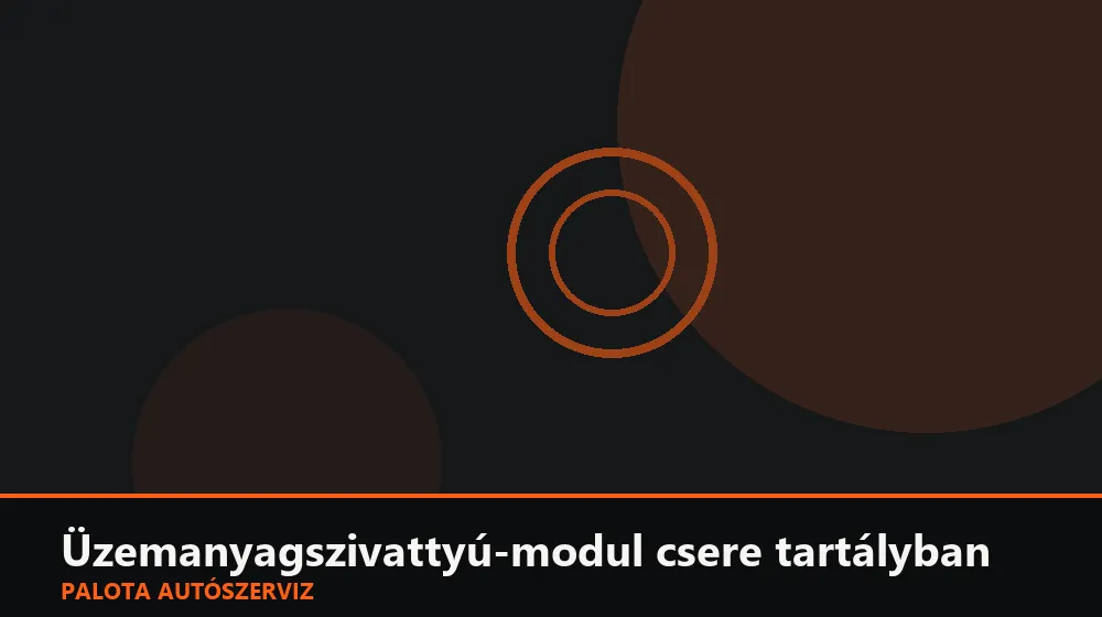 Üzemanyagszivattyú-modul csere tartályban - Palota Autószerviz Budapest