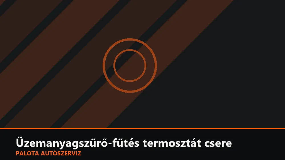 Üzemanyagszűrő-fűtés termosztát csere - Palota Autószerviz Budapest