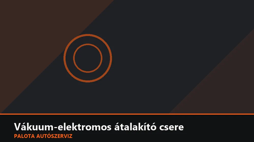 Vákuum-elektromos átalakító (konverter) csere - Palota Autószerviz Budapest