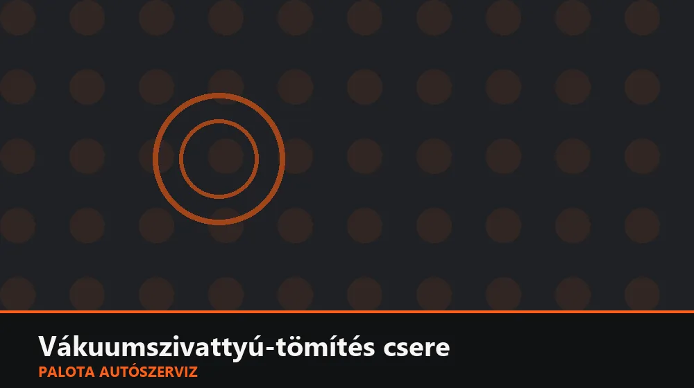 Vákuumszivattyú-tömítés csere - Palota Autószerviz Budapest