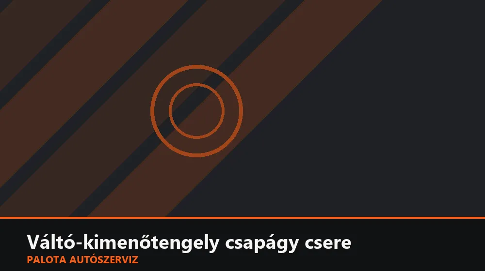 Váltó-kimenőtengely csapágy csere - Palota Autószerviz Budapest