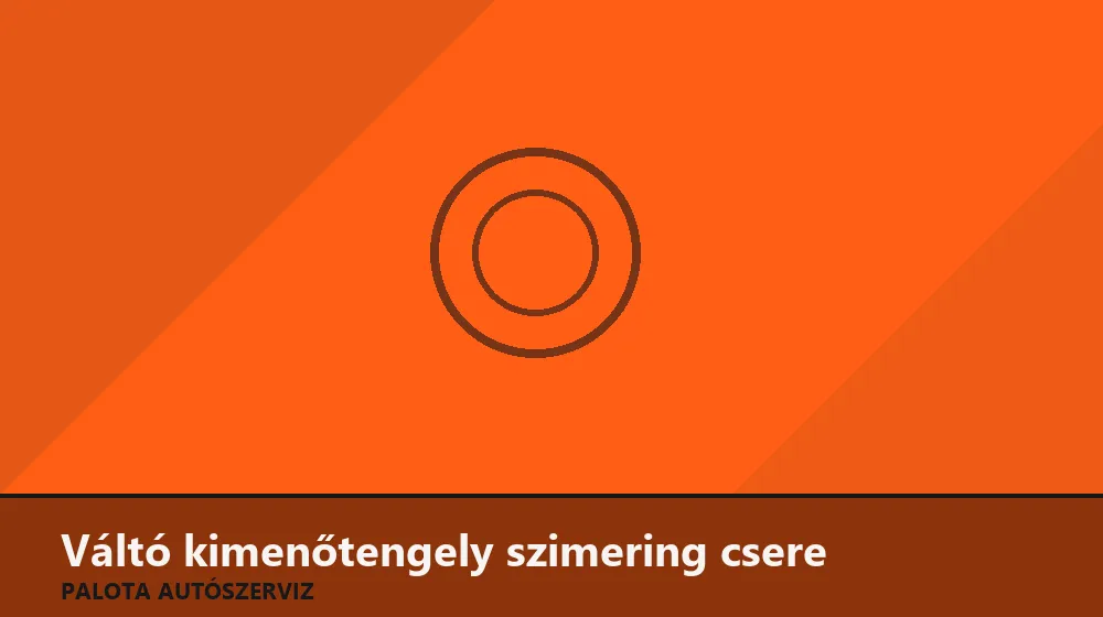 Váltó kimenőtengely szimering csere - Palota Autószerviz Budapest
