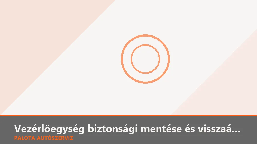 Vezérlőegység biztonsági mentése és visszaállítása - Palota Autószerviz Budapest