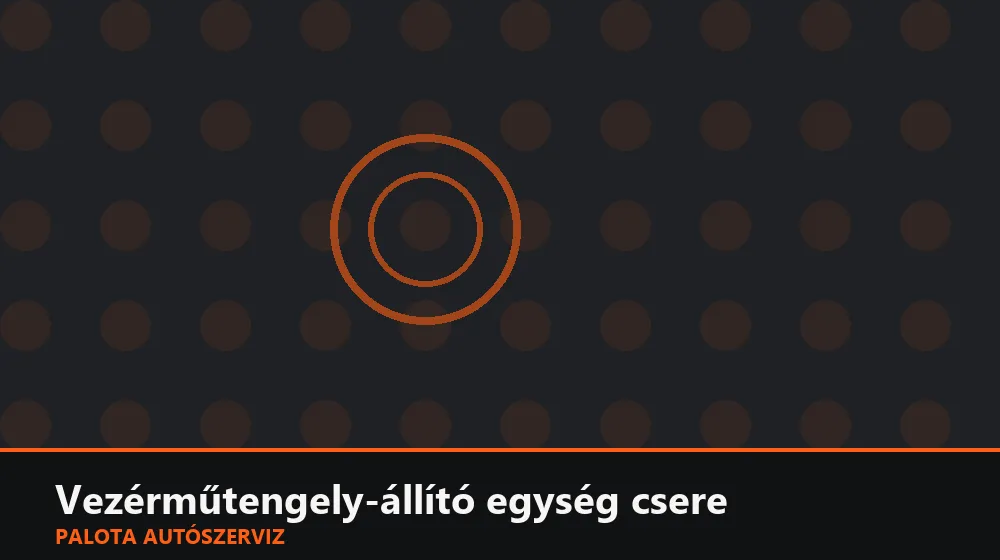Vezérműtengely-állító egység csere - Palota Autószerviz Budapest
